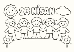 23 Nisan El ele boyama sayfası