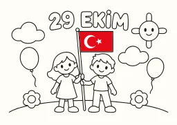 29 Ekim Bayrak boyama sayfası