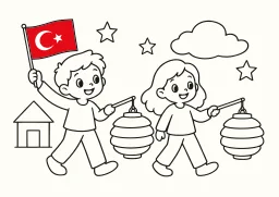 29 Ekim Fener alayı boyama sayfası