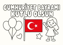 29 Ekim Kutlu olsun boyama sayfası