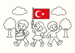 29 Ekim Yürüyüş boyama sayfası