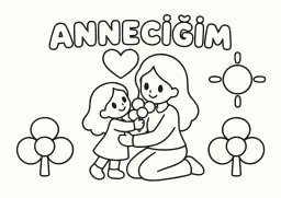 Anneler Günü boyama sayfası