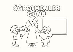 Öğretmenler Günü boyama sayfası
