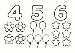 4, 5, 6 boyama sayfası