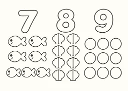 7, 8, 9 boyama sayfası